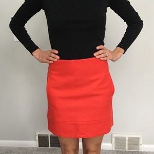 J. Crew red wool mini skirt